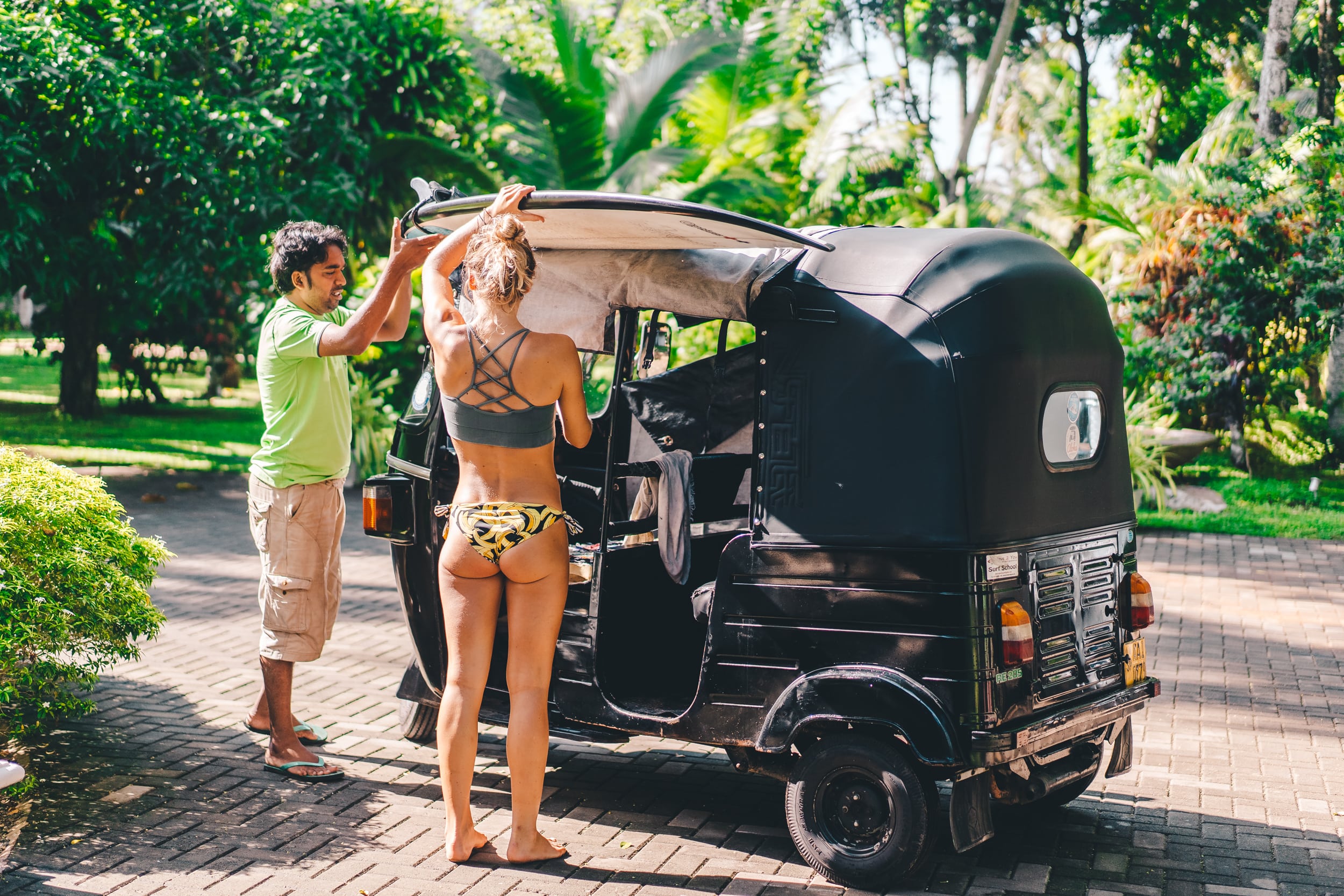 Sri Lanka Surf Camp - Loading Tut Tuks for surf sessions-1