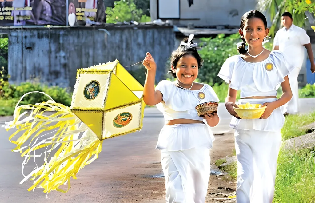 Sri Lankan kids during their Vesak celebration
