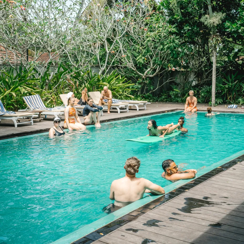 pool session at kima surf Weligama