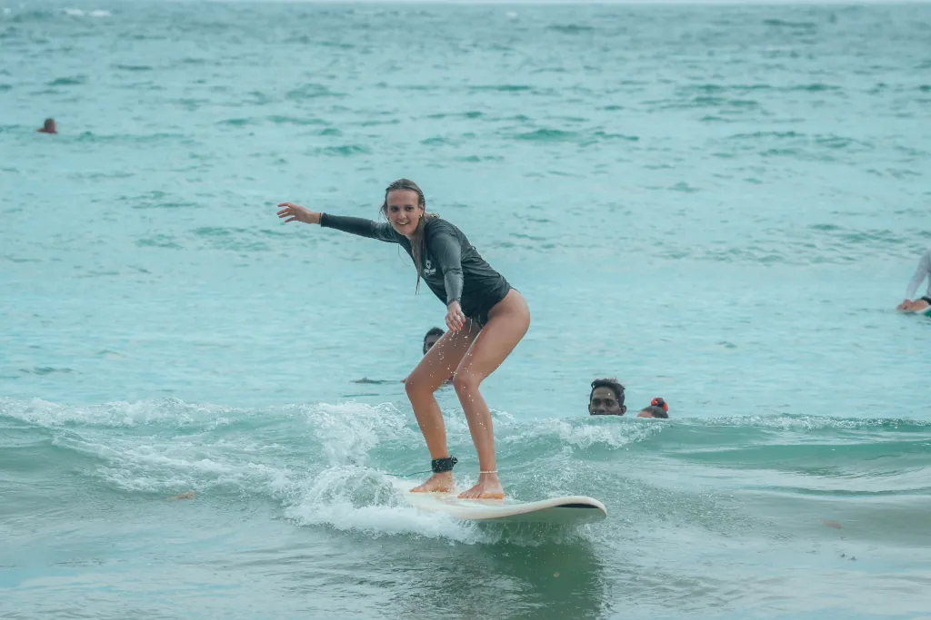 Beginner surfer, learning how to surf