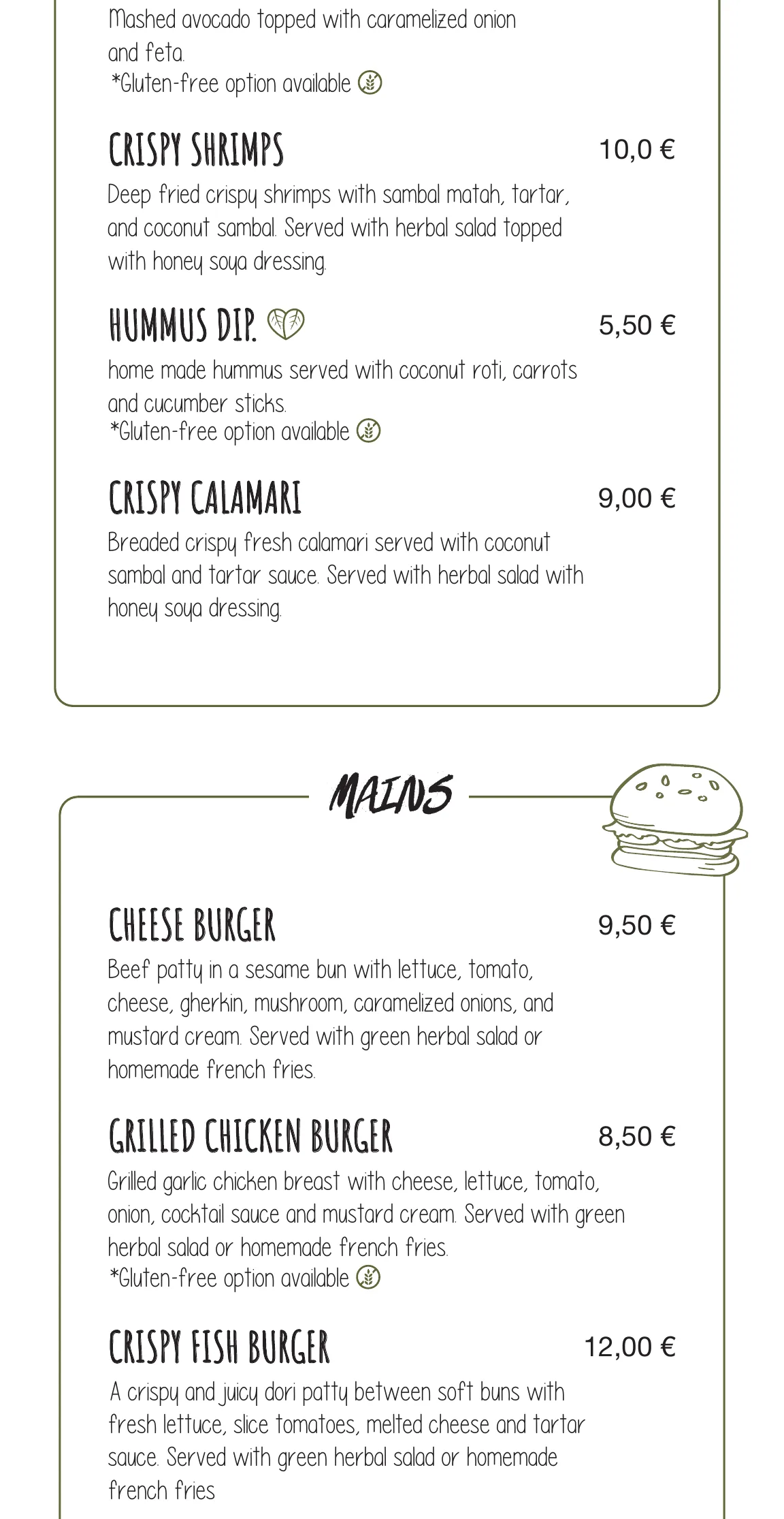 Kima Surf Hiriketiya menu – part 3 of 11