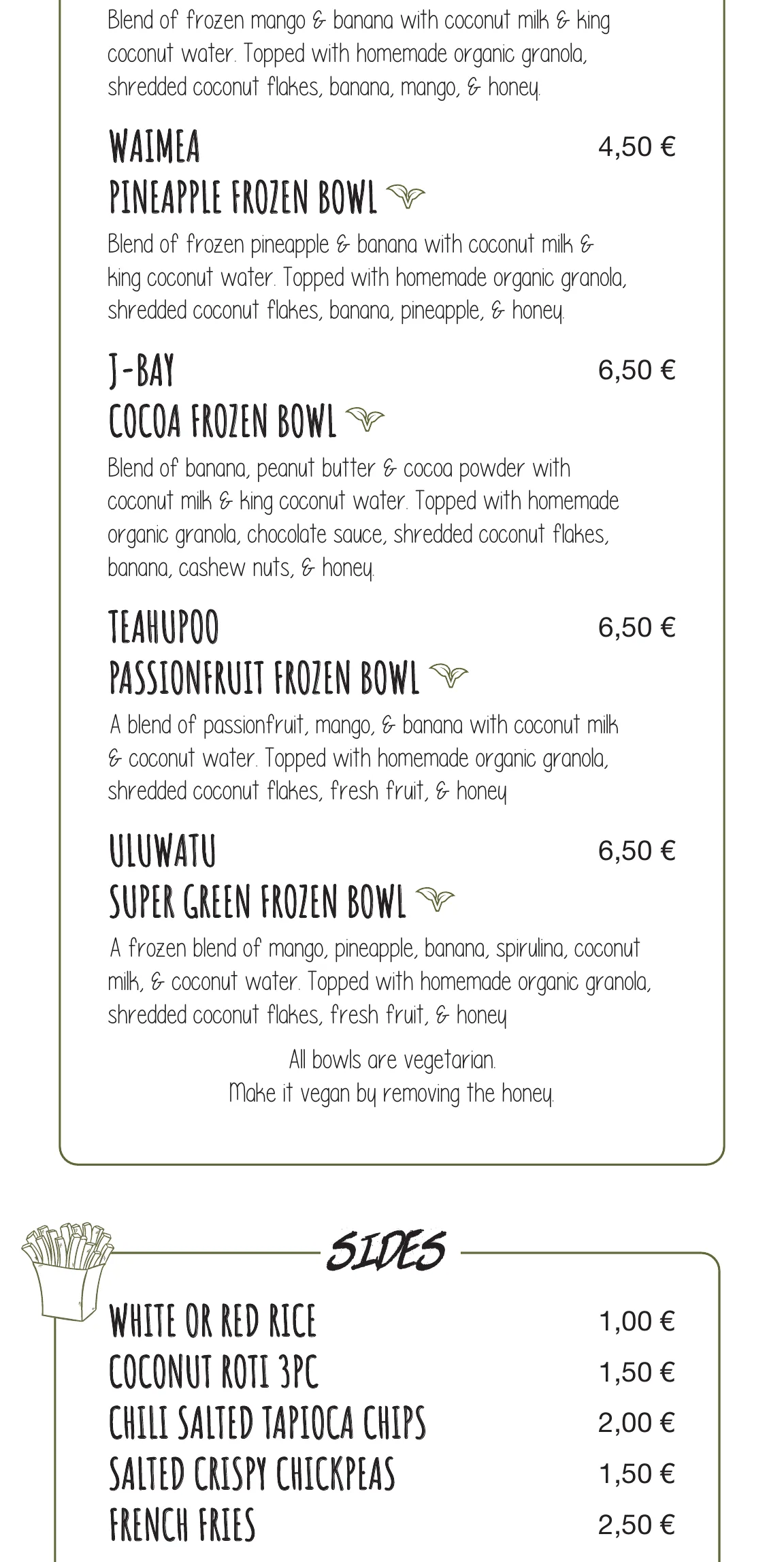 Kima Surf Hiriketiya menu – part 6 of 11
