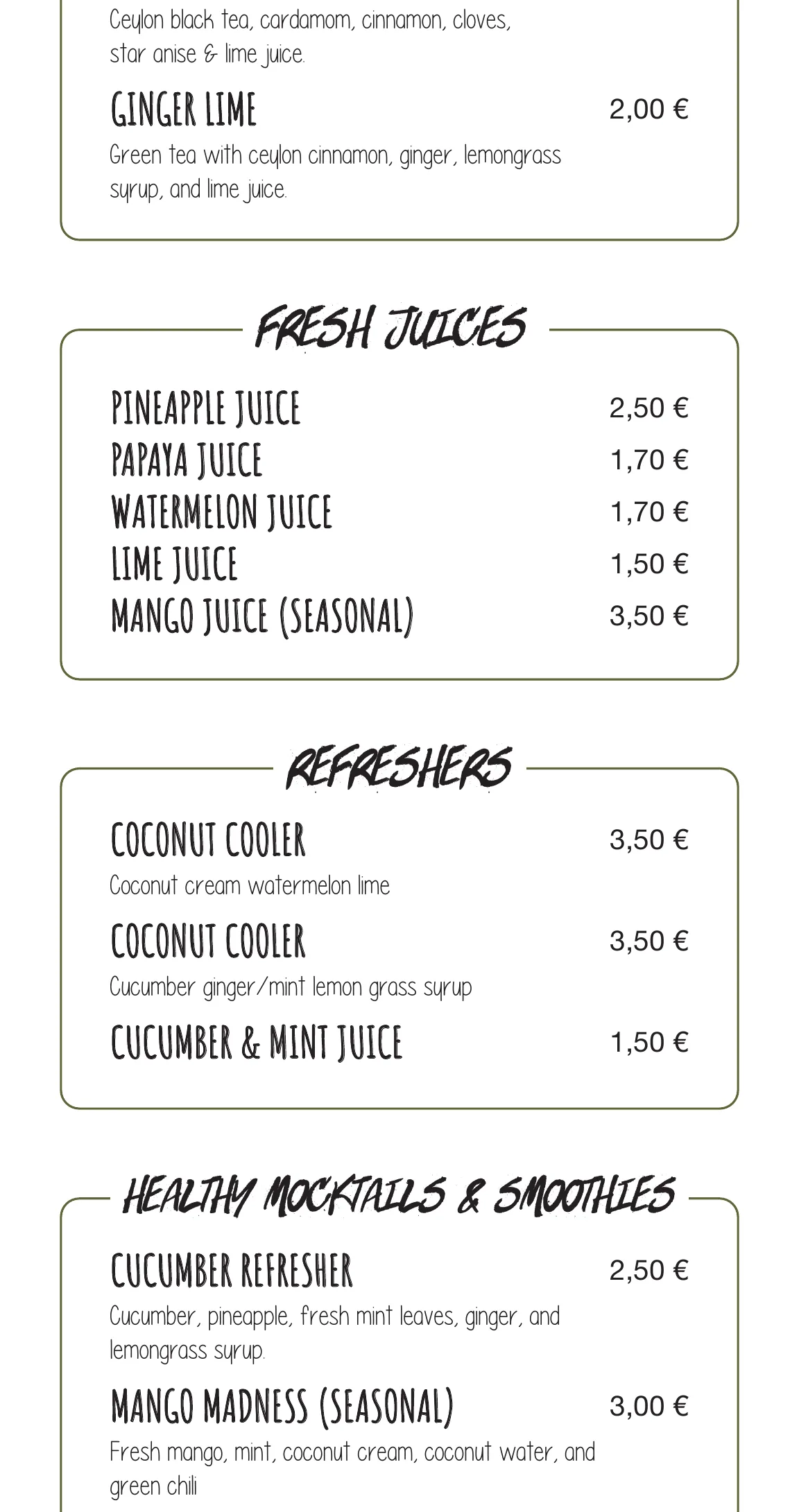Kima Surf Hiriketiya menu – part 9 of 11